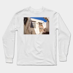 Grecian old wooden door and window. Long Sleeve T-Shirt